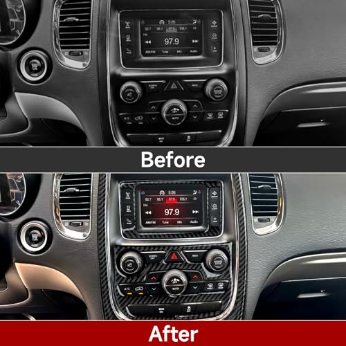 Image of Center A /C Outlet Panel Decals for 2014-2017 Dodge Durango Accessories Carbon Fiber Interior Stickers