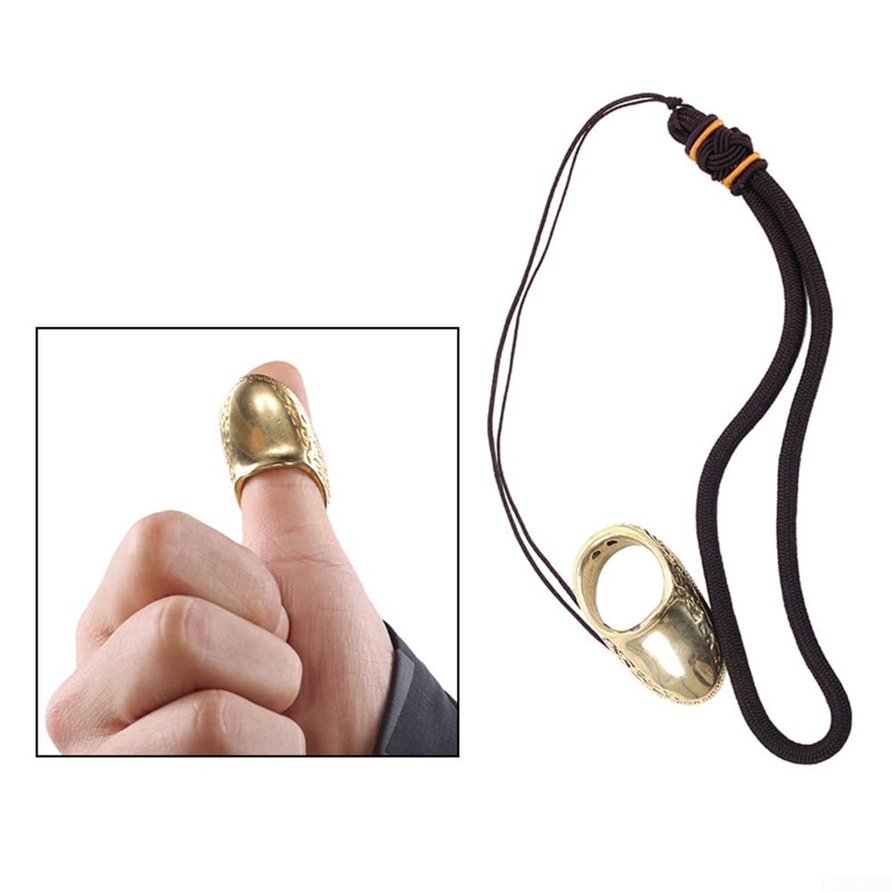 Zoegneer Anello tradizionale per pollice, protezione in ottone per una migliore stabilità di tiro (20 mm)