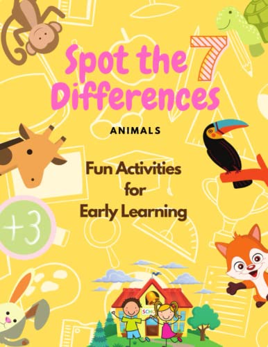 Spot The Differences Book in Animals and Unicorn: Find the differences between two pictures for age 3-12 For Kids image 2