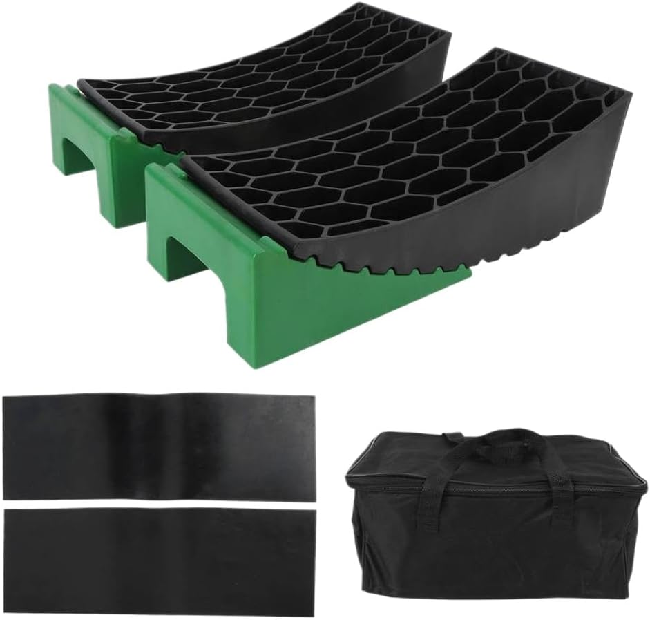 6Pcs Curved Leveling Block 35000lb Load Capacity Portable RV Leveler with Anti Slip Pads Compatible with Campervan Trailer Motorhome