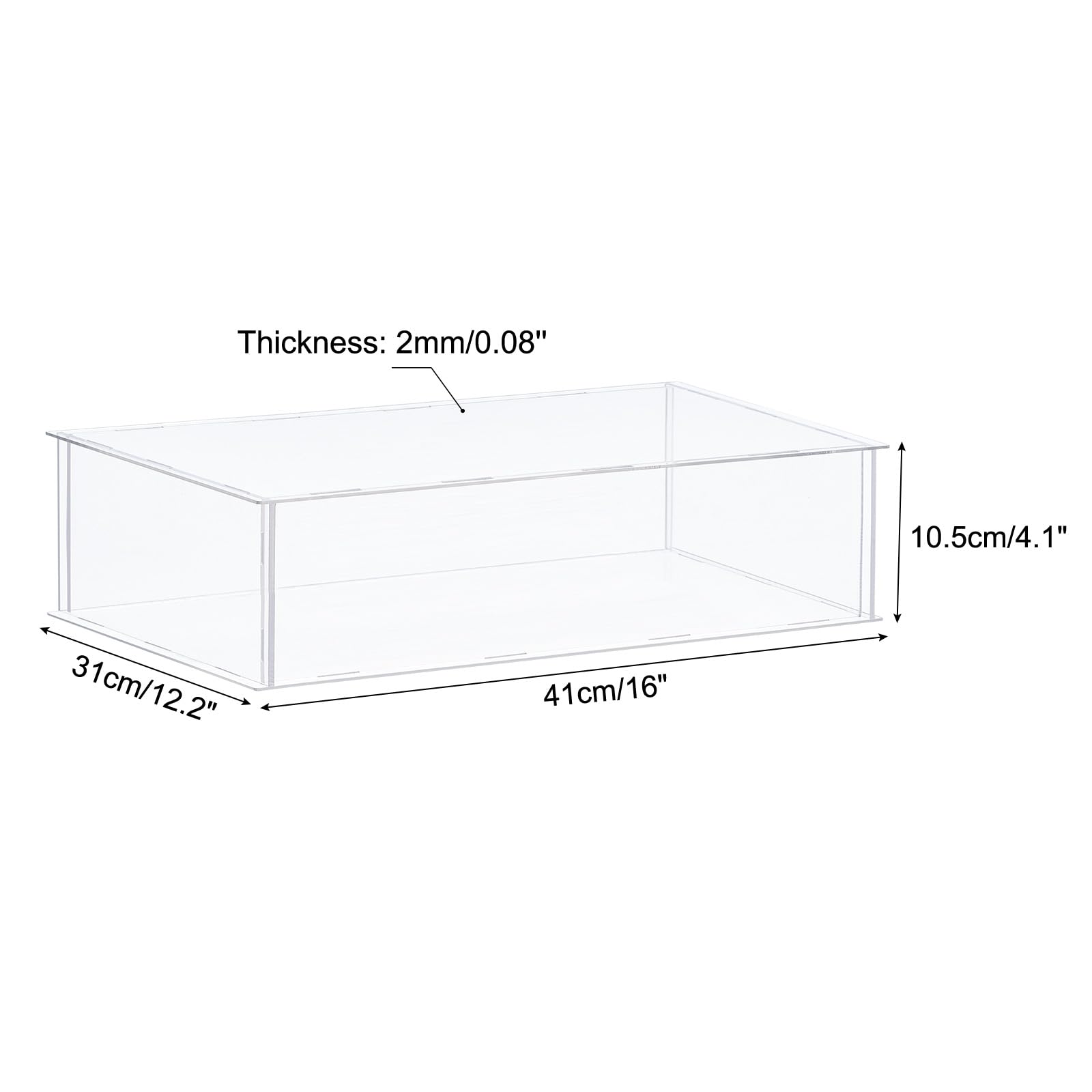 Sourcingmap - Vetrina in acrilico con scatola in plastica trasparente, antipolvere, 41x31x10,5 cm, per oggetti da collezione