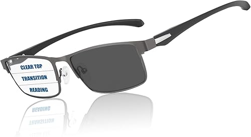 Miniatura 8 de GHDBFMB Gafas de lectura fotocromáticas progresivas multifocales para hombre, transición, bloqueo de luz azul, lectores multifocales para computadora