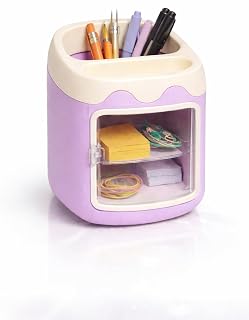 Crafto Mania Cute Kawaii Pen Stand for Desk – Pencil Holder, Stationery Organizer for Kids Study Table, School & Office De... Price In India