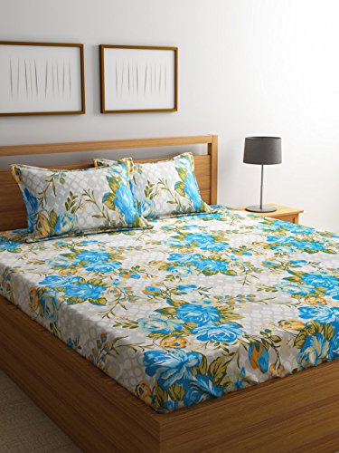 Image of Cortina Cloud Cotton King Size Bedsheet with 2 Pillow Covers | Super Soft, Breathable & Skin-Friendly Bedsheet for Double Bed King Size with Boho Design | 270x250 cm (Multicolor, King)