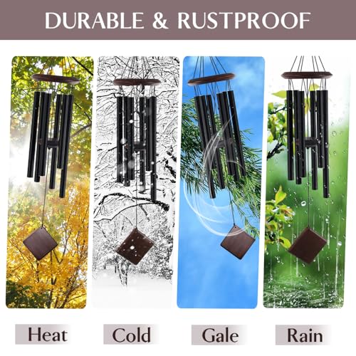 Image of ASTARIN Personalized Wind Chimes Outdoor Large Deep Tone,Large Customized Wind Chimes for Outside Tuned Relaxing Soothing Low Bass,Memorial Wind Chimes Sympathy
