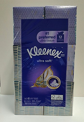 Kleenex Ultra Facial Tissue, 85 Count (Pack of 12)