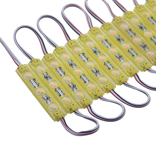 Image of Super Bright 200pcs 3 LED Module Yellow 2835 SMD Waterproof Decorative Light for Letter Sign Advertising Signs with Tape Adhesive Backside (Yellow)