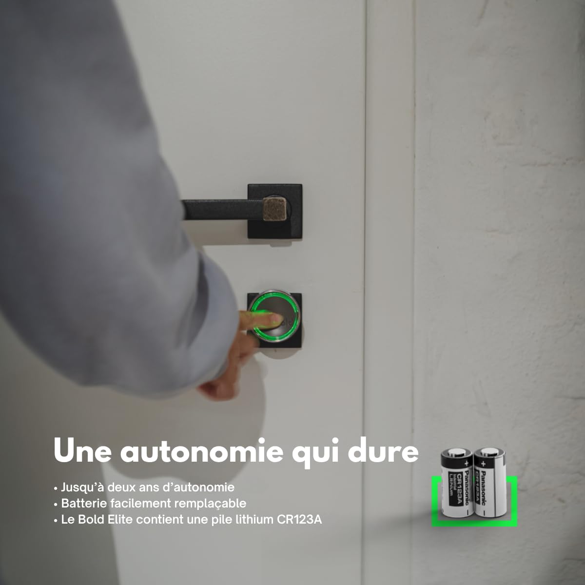 Bold Elite SX33 Smart Lock - Serrure connectée – Bluetooth & Wi-Fi – Installation facile – Contrôle via application - Compatible avec Matter, Homey et Google – Argenté
