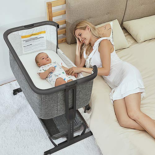 3 in 1 Baby Bedside Sleeper for Baby, Baby Crib with