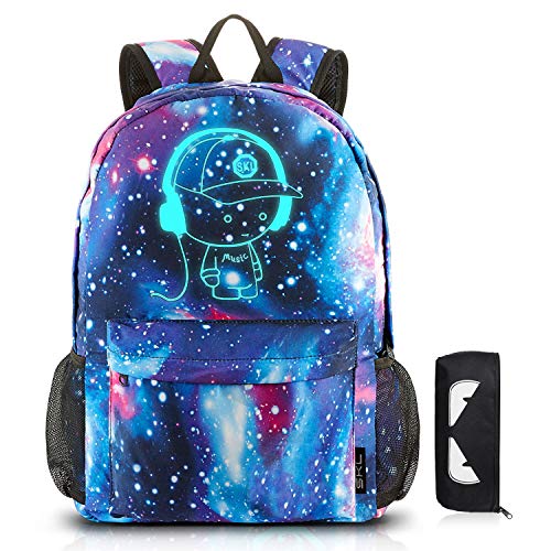 School Backpack Anime Cartoon Backpack Luminous Galaxy Backpack for Girls Boys Teenagers