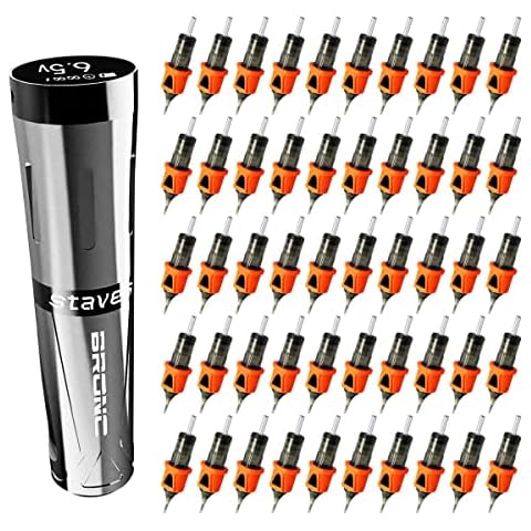 BRONC Grey Staves Tattoo Rotary Pen & 50PCs #10 Bugpin RL BIGWASP Assorted Cartridge Needles Bundle Cover