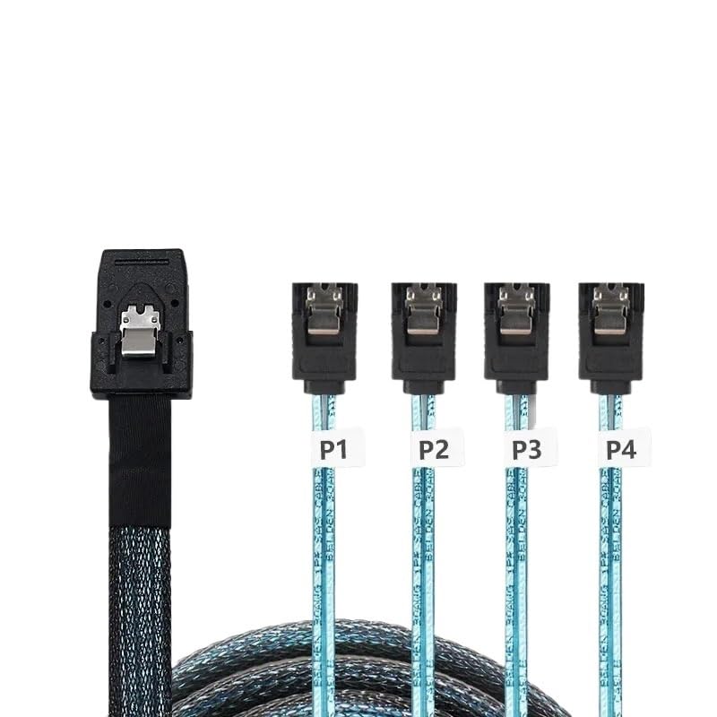 Cable S*A*S SATA SFF-8087 a 4 SATA 12Gbps 50cm miniatura 2
