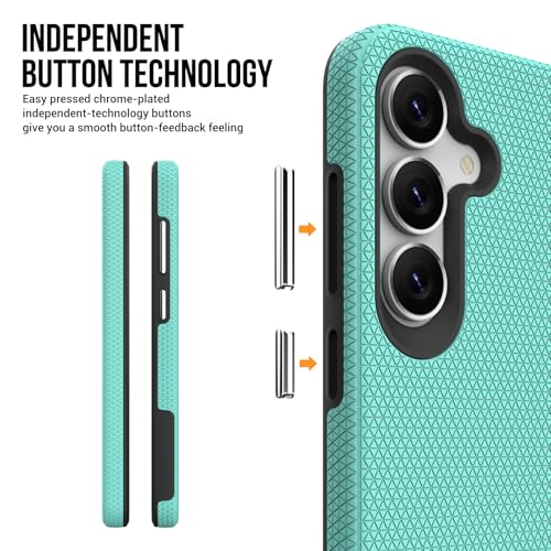 Image of NOXO Ultra-Hybrid Triangle Back Case Cover for Samsung Galaxy S25 Fe, | Shockproof Design | Camera Protection | Soft TPU & Rugged PC | Bumper Case Cover for Samsung S25 Fe, (Mint Grean)