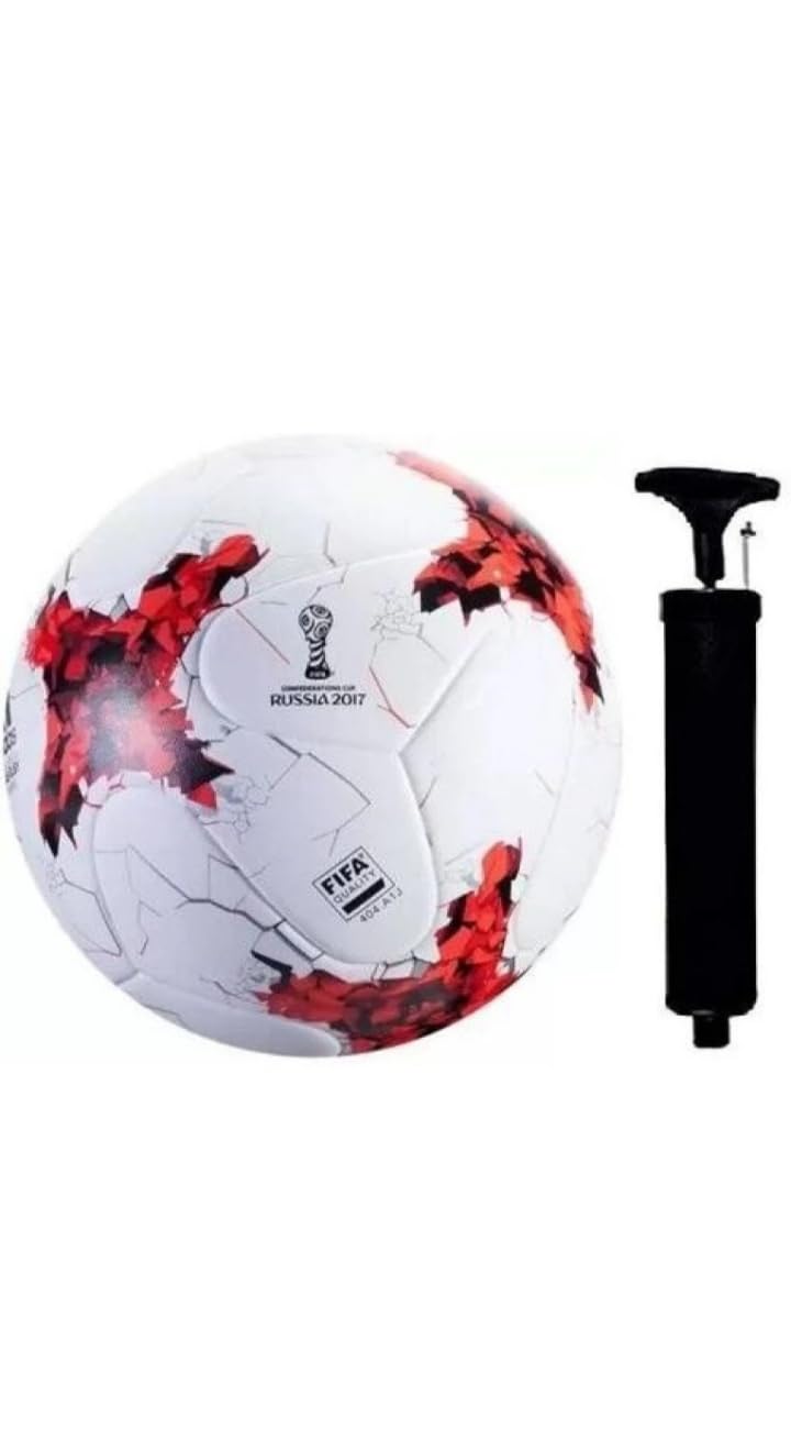 MS 10 Hand Stitched Size 5 Football – Multicolor Design with Free Hand Air Pump | Ideal for Beginners & Recreational Play | Russia White & Red-image-48