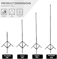 Vista 7 de Glide Gear TST 12 - Soporte de trípode de 12 pies, secciones telescópicas acolchadas con aire, construcción de aluminio resistente, altura ajustable