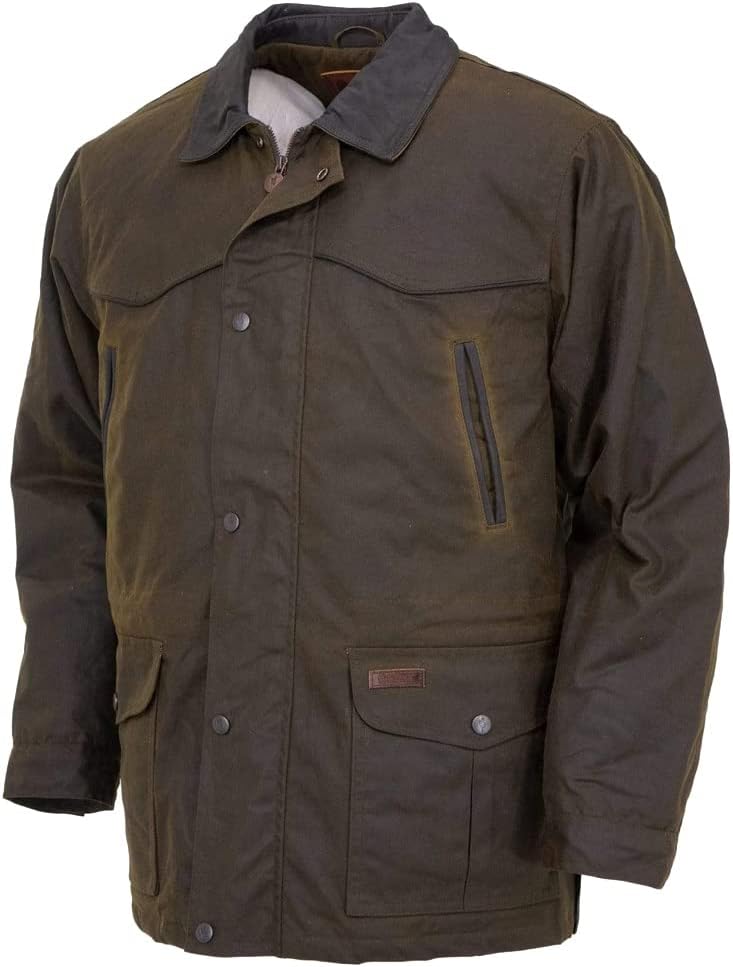 Outback Trading Company Men's 2707 Pathfinder Waterproof Breathable Fleece Lined Cotton Oilskin Western Jacket - Image 3
