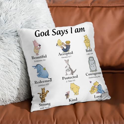 Image of Winnie Baby Nersery Stuff-The Pooh Nursery Decor-Winnie Pillow Case- 18x18 Inch Throw Pillow Cover Case quare Couch Pillow Cover-Gift for Daughter Son Kids Christmas
