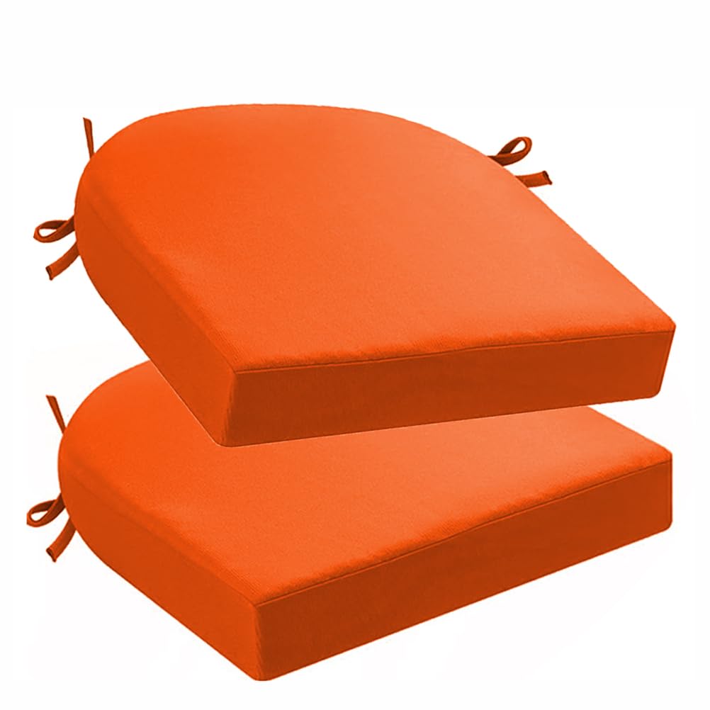 Lot de 2 coussins de chaise d'extérieur imperméables et lavables pour salle à manger, jardin, bureau, 43 x 40 x 3 cm