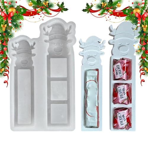 Moldes De Resina De Navidad, Moldes De Silicona De Reno Blanco, Moldes Para Chocolate Goma Polímero Cera Epoxi Decoración