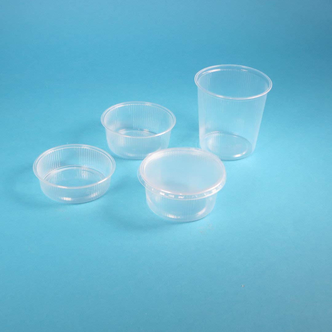 1500 Verpackungsbecher Feinkostbecher Salatbecher rund Rundbecher mit Deckel Ø101mm klar/transparent PP temperaturbeständig 500g 500ml - Inklusive Verpackungslizenz in D