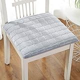 Kissen, gepolstert2 Stück Esszimmerstuhlkissen, Stuhlpolster Anti-Rutsch-Sitzkissen verdicken Computer-Sitzkissen Sitzbezüge for Outdoor-Küche für Innen- und Heimbüro (Color : Light Grey, SI
