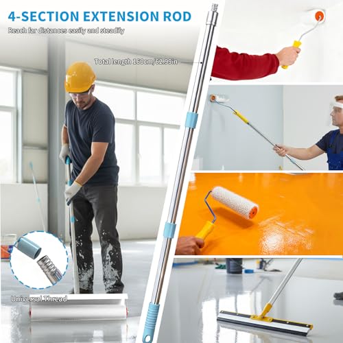 Kit completo de herramientas para cemento autonivelante, kit profesional para pisos epóxicos con rodillo espigado y accesorios miniatura 5