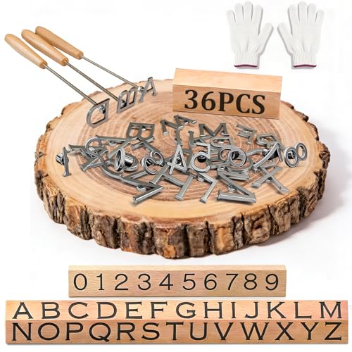 36Pcs Mini 1/2 Branding Irons Alphabet Alphanumeric Mini Custom Iron Personalized Set English Letters and Numbers Iron for BBQ Steak Bread & Personalized Gifts and More