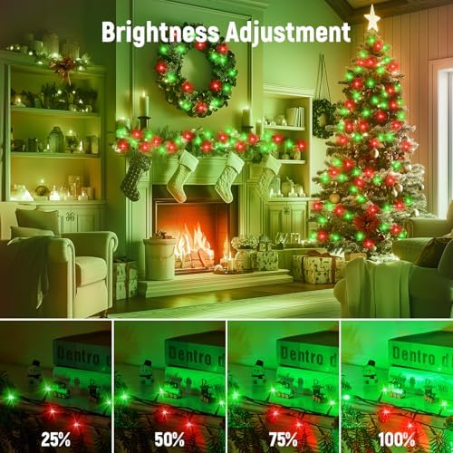 Minetom 1000 LED Christmas Tree Lights, 328 FT Green Wire LED Decorative Fairy Lights with Remote & 8 Modes, Waterproof for Outdoor Xmas Holiday Party Garden Wedding Home Decor, Red ＆ Green image 5