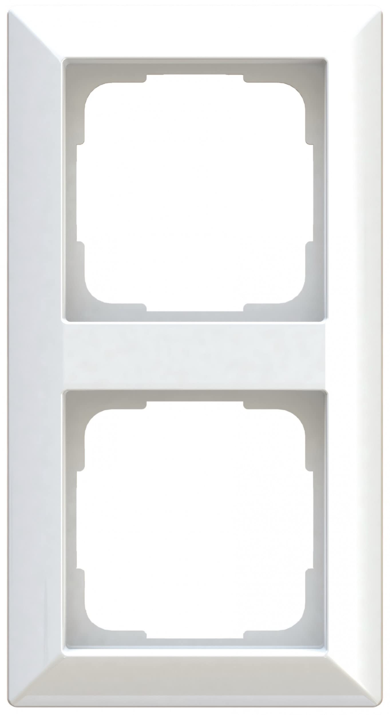 OPUS Abdeckrahmen INFORM 2-fach, Polarweiß – Für 2 Einsätze 55x55 Mm, Aus Schlagfestem Polycarbonat