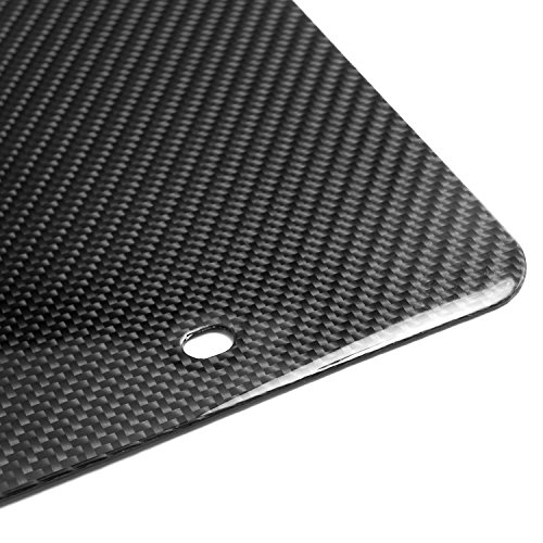 CarBeyondStore Genuine Hand Made 100% Carbon Fiber Glossy Blank License Plate - Black 7 Layers - Thumbnail 4