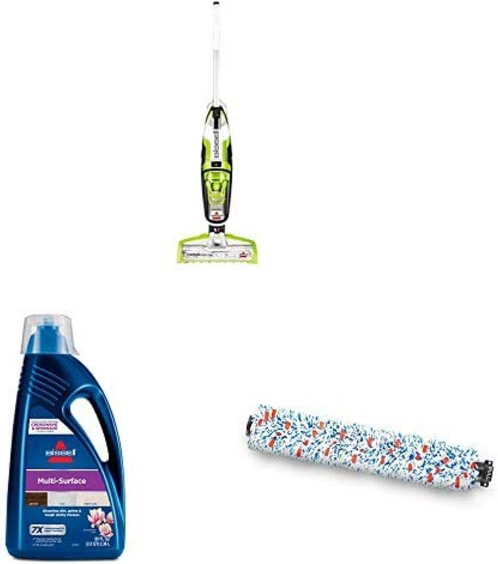 Bissell CrossWave Floor and Carpet Cleaner with Wet-Dry Vacuum, 1785A - Green, 1789G MultiSurface Floor Cleaning Formula (80 oz) 1868 CrossWave Multi-Surface Brush Roll