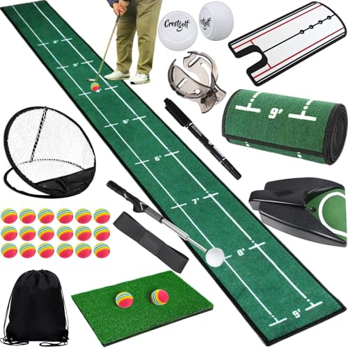 Gavit ゴルフ練習マット アプローチ練習器具 室内 トレーニング 芝風マット EVAボール 20個 収納袋付き