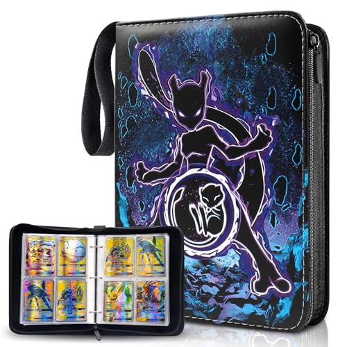 Album pour Cartes, Classeur Cartes à Collectionner avec Fermeture éclair, 55 pages, Capacité de 440 Carte, Album Classeur pour Cartes Pokémon et Carte à...