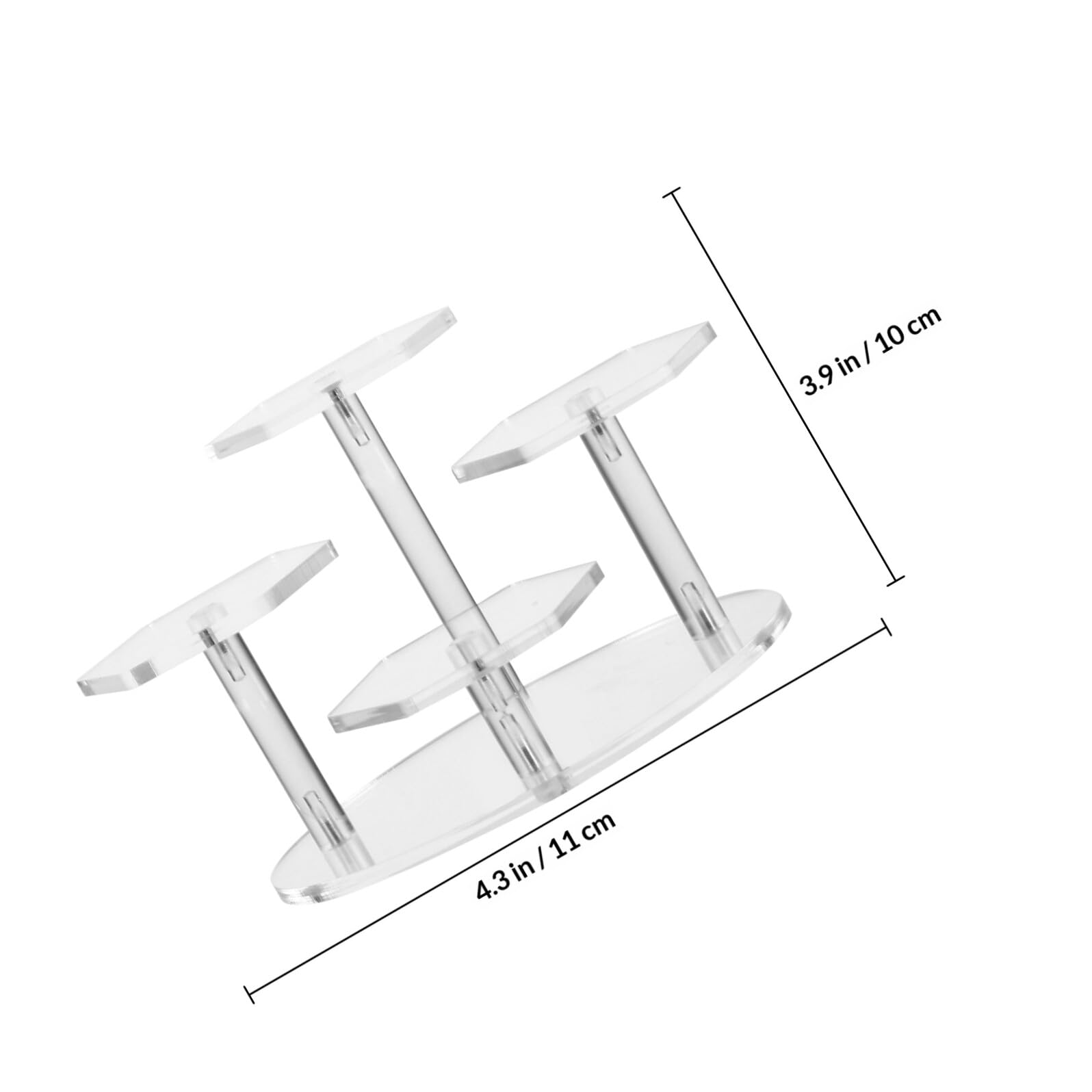 Expositor de Figuras y Porta Joyas de Acrílico Transparente Diseño Escalonado de 4 Niveles para Display y Almacenamiento Hogar