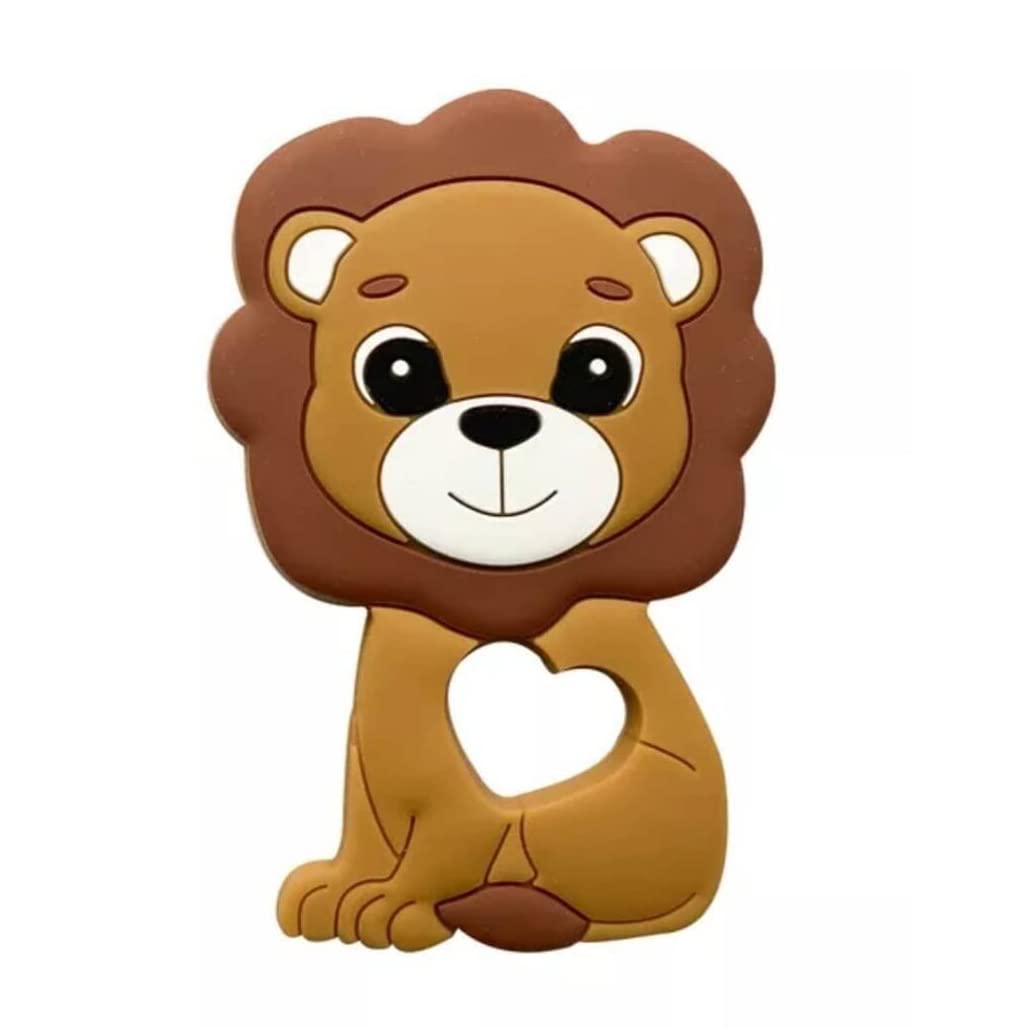 Dr Dad Lion Baby Teether, Teething Toy for Infants and Babies, 100% Food Grade Silicone, Multicolor (Pack of 1 Piece)