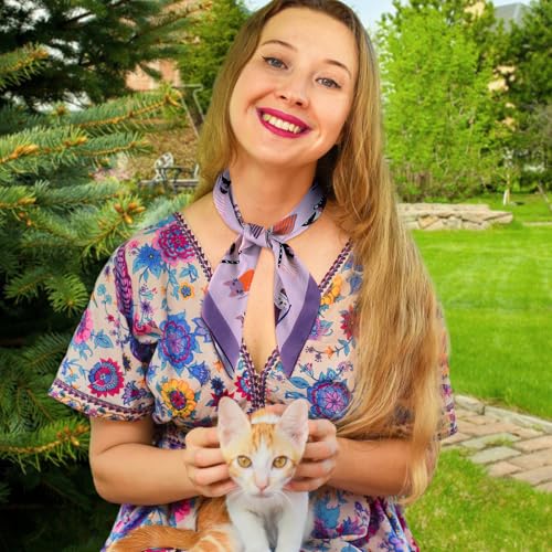 GERINLY Cute Animal Print Neck Scarf, Lovely Purse Scarf with Pet Pattern, Small 20 Inch Bandanas4