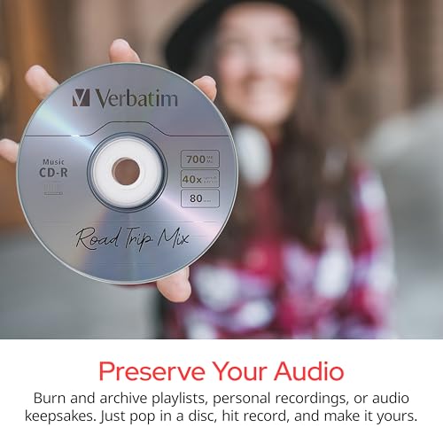 Image of Verbatim Music CD-R 40X 80 Minute 700 MB Blank Recordable Audio Discs 25pk Spindle