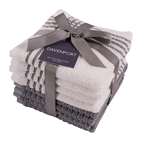 KAF Home Davenport 100% Cotton Dish Cloths | Set of 8, 12 x