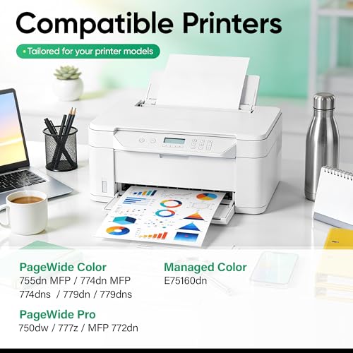 Image of 990X Ink Cartridges High Yield 4-Pack Replacement for HP 990X 990A 990XL 990XC Ink Compatible for PageWide 750dw 755dn MFP 772dw 774dn 774dns 772zs 777z 779dn 779dns 772dn Managed E75160dn Printer Ink