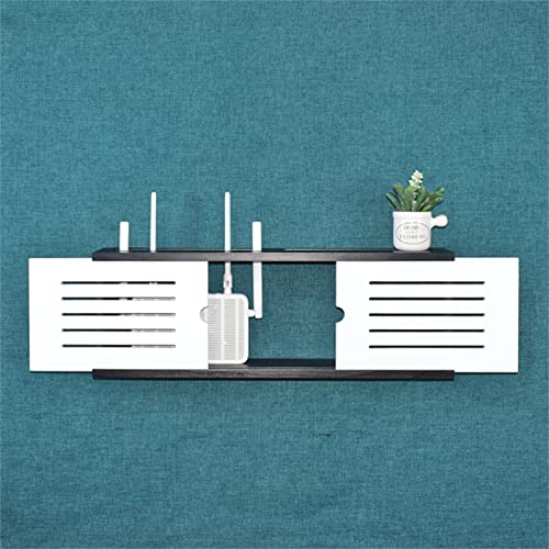 Étagère murale de rangement multimédia modem routeur boîte cachée prise courant 100cm - 4