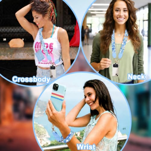 Image of XANGNIER Clip and Go Strap for Phone with Wallet Crossbody, Phone Strap with Zippered Wallet, Adjustable Anti Theft Cellphone Lanyard for Women, Cellphone Chain Accessories,Multicolor 33