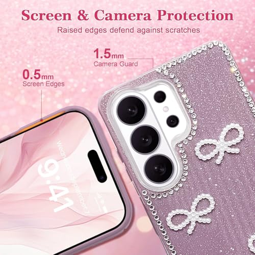 Image of DIZORO for Samsung Galaxy S26 Ultra 5G case,Cute Bow Tie Aesthetic Phone Case,Trendy Slim Hard IMD Shockproof Protective Bumper Designer Phone Back Cover for Women Girls - Wine