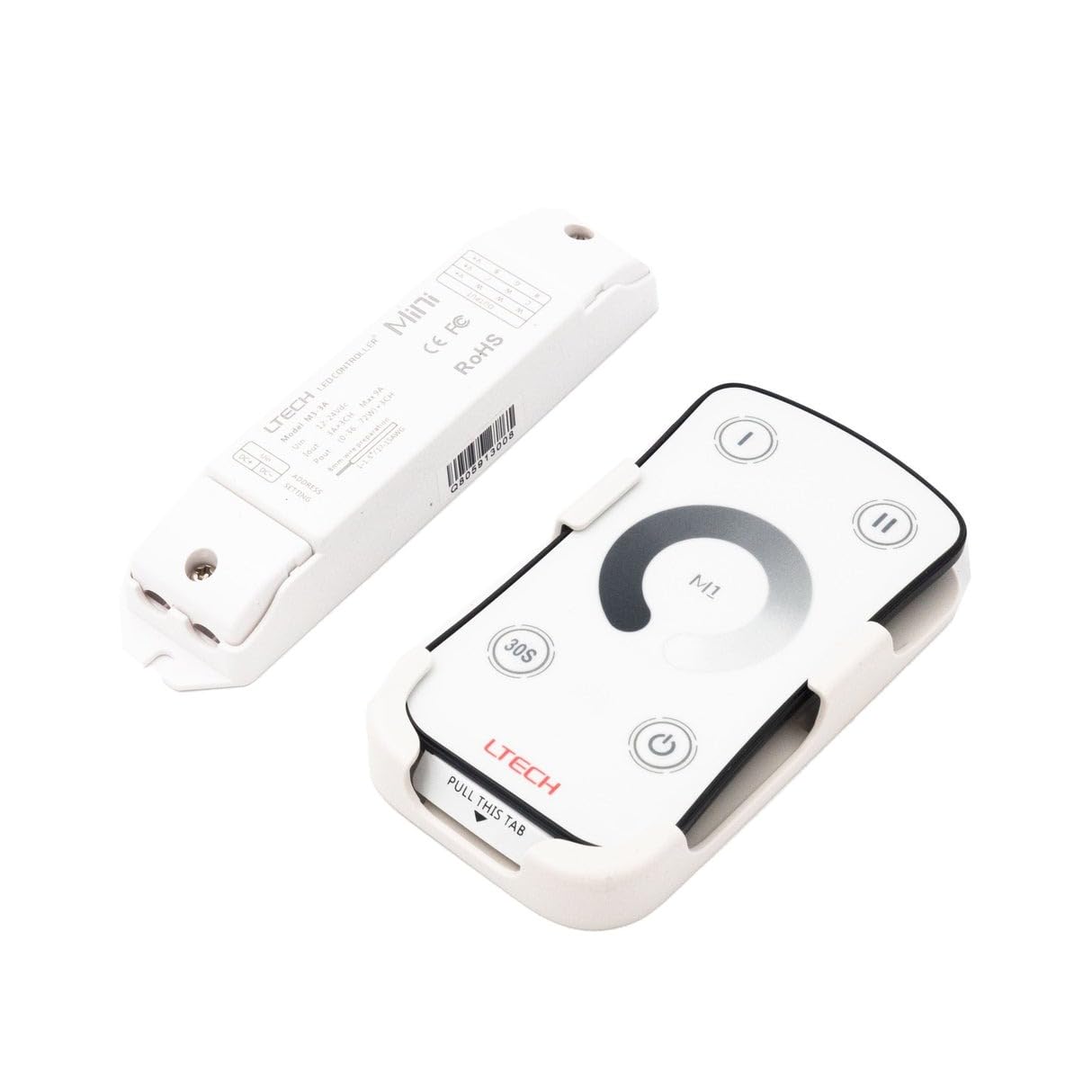 LED Dimmer Controller, M1+M3-3A, White with Remote