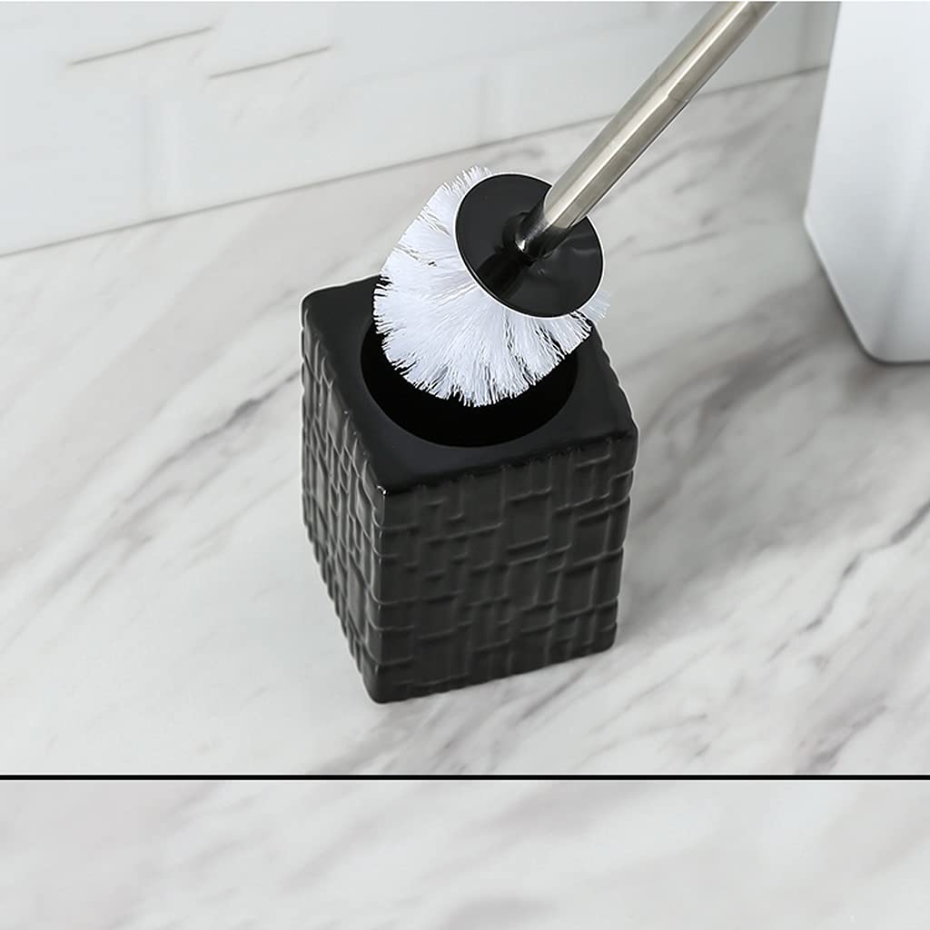 Pennello per il bagno Portabicchieri per la spazzola WC Set di ceramica per uso cucina Spazzola per la pulizia della toilette in acciaio inox Manico lungo Lavori igienica Pennello a 360 ° Nessuna penn