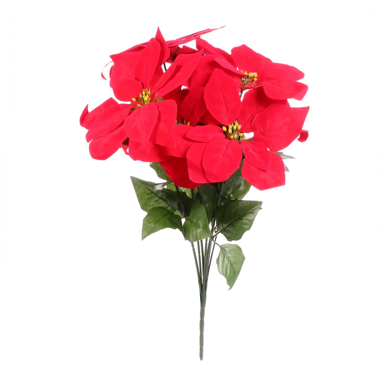 Ciieeo 2piezas Bouquet Artificial De Poinsettia Roja para Decoración Navideña Simulación De Flor para Fiestas y Centro De Mesa