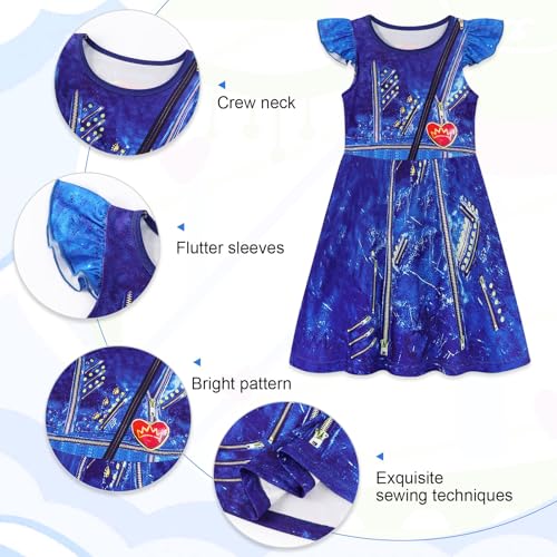 Jurebecia 2Pcs Girls Nightgowns Princess Nightgown Sleepwear Pajamas Flutter Short Sleeves Nightdress Nightie Dress for Kids3
