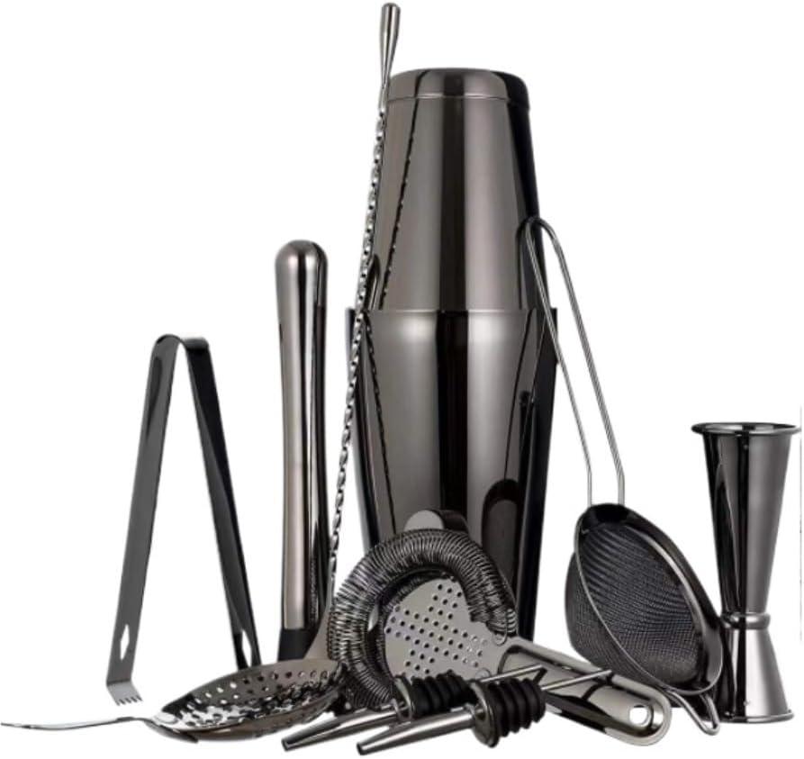 Set de Bartender 11 Piezas Coctelera Acero Inoxidable Kit Bar