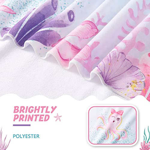 Wernnsai Mermaid Kids Beach Towel - 30” X 60” Microfiber Mermaid Sand Free Towels For Girls Bath Pool Camping Travel Towel Quick Dry Ultra Absorbent Super Soft Beach Blanket Bath Shower Towel #TOP3