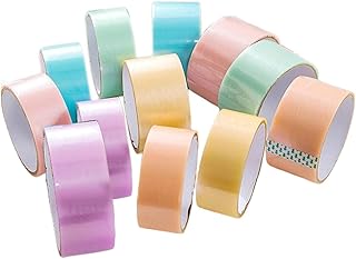 shamjina 12Pcs Funny Sticky Ball Tape, DIY Colored Tapes Handmade Sensory Toys DIY Making Ball for Adults Kids Relaxing Party Game Decoration, 2.4cm and 3.6cm