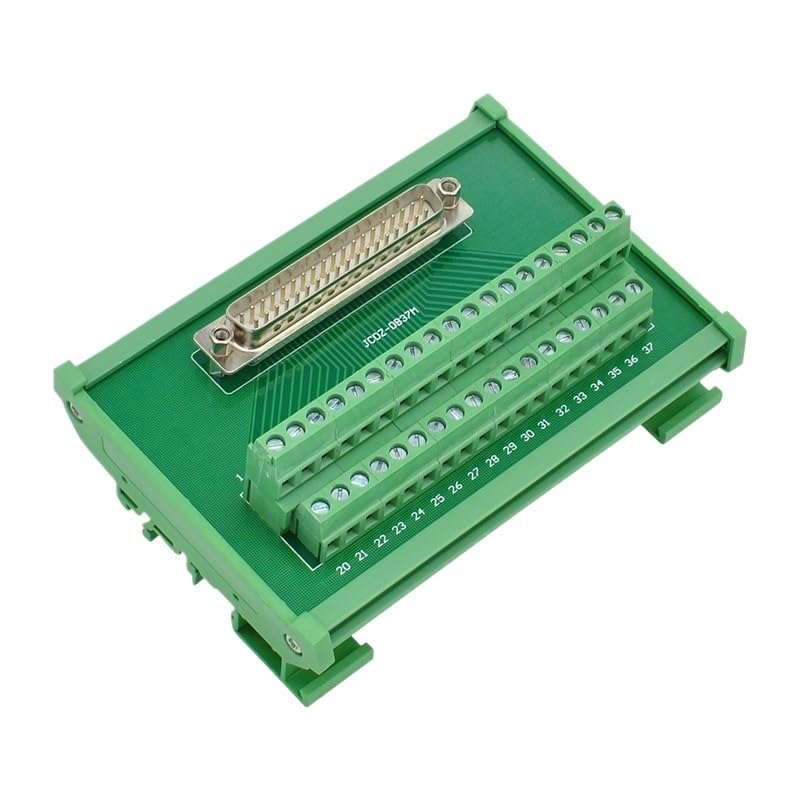 DB37green Relay Terminal Block Industrial Control Module DIN Rail Mounted Adapter Plate Screw Type Terminal Block Connector(SM-DB37F-G7)